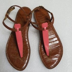 Sam Edelman Gigi leather sandals in pink patent le